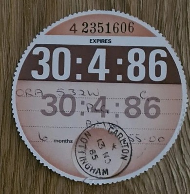 BMW Original Steuerscheibe + DVLA Info 1981 1990cc 3er (jeder Betrag für 3£ Porto & Verpackung)