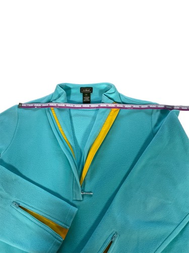 L.L.Bean Pullover Women Large Fleece Cyan Teal Color Long Sleeves Zipper - Picture 6 of 10
