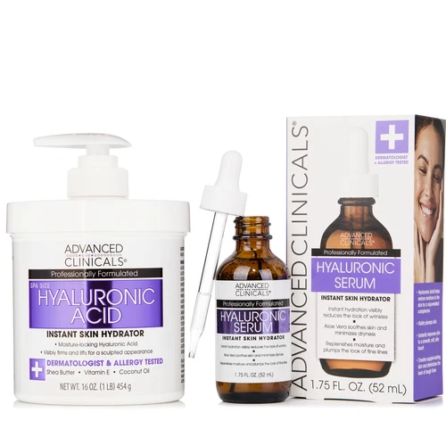 Hyaluronic Acid Cream and Serum Moisturizer for Radiant Youthful Skin