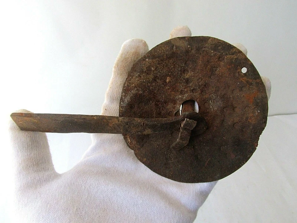 Raro hierro forjado palanca pestillo puerta manija puerta reliquia vintage Foto 3 de 4