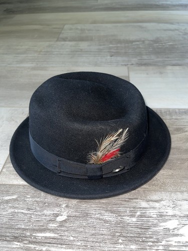 Bailey Hollywood Black Fedora Lite Felt Packable Water Repellent Darron Hat S-M