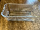 VTG 8x4 Clear Ribbed Glass Refrigerator Dish Base  rectangle Perfect — photo 1