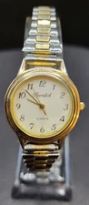 Vintage Splendid Ladies Gold Tone Quartz Watch 25mm Expandable Bracelet Japan MV