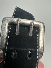 Dimensions by WCM Black Suede Italian leather belt woman’s M D078 01 Y2k