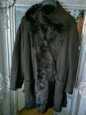 Gerard Darel Brown Suede Shearling Fur Coat New With Partial Tag, Size 44, Xl