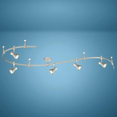 5 Head Nickel LED Flexible Track Light Contemporary Dimmable Home Kitchen Lamp