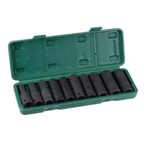 10pcs 1/2" Ride Deep 6-Point Impact Socket Set Metric CR-MO (8mm-19mm) - Picture 1 of 5