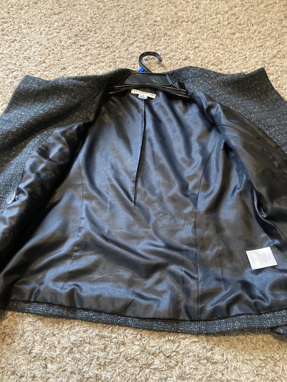 Pendleton  Virgin Wool Crop Blazer Jacket Blue/Gr… - image 7