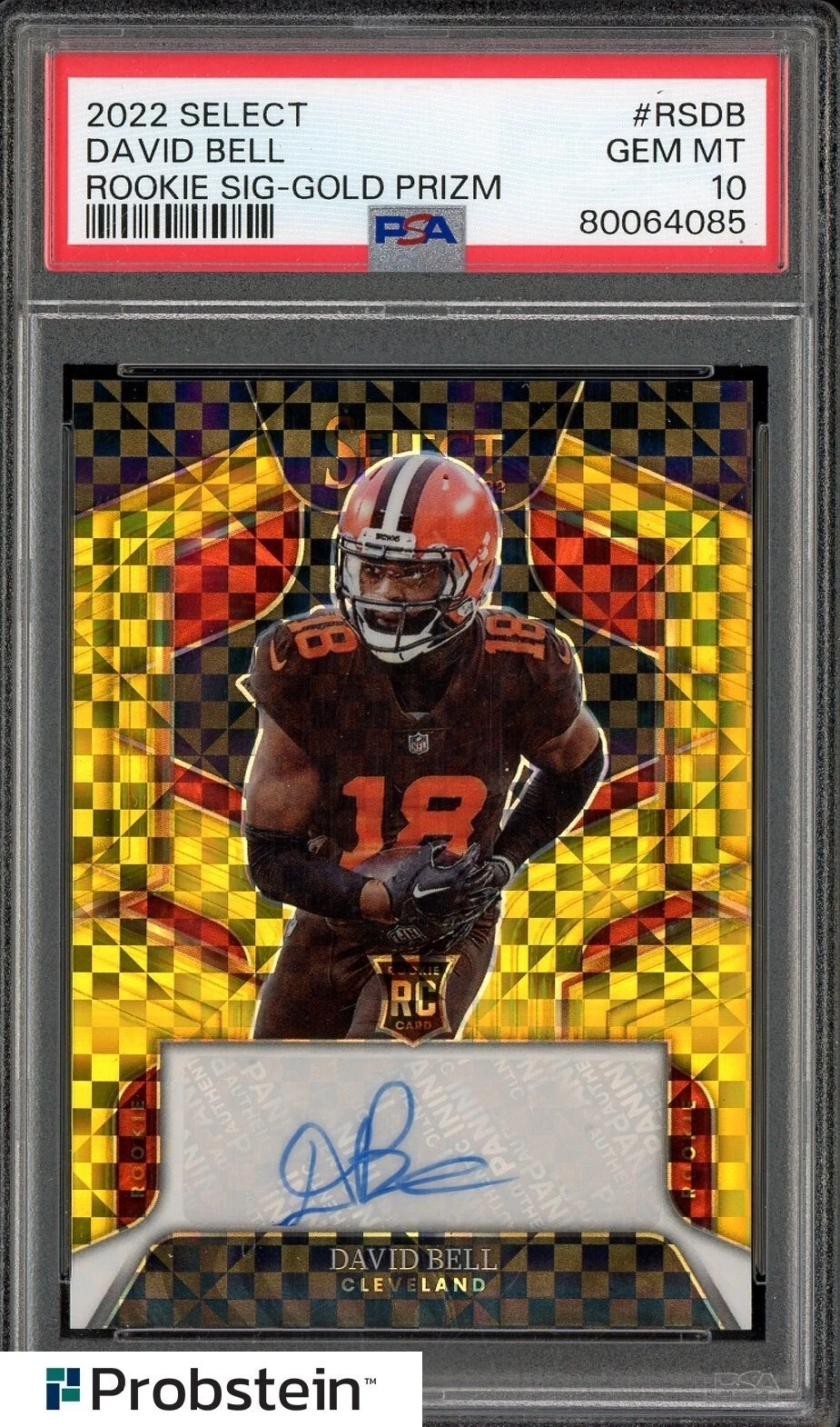 David Bell Panini Select Rookie Signatures #RSDB Gold