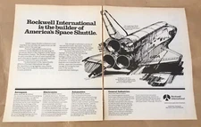 Rockwell International ad 1981 orig vintage print 1980s retro space shuttle art