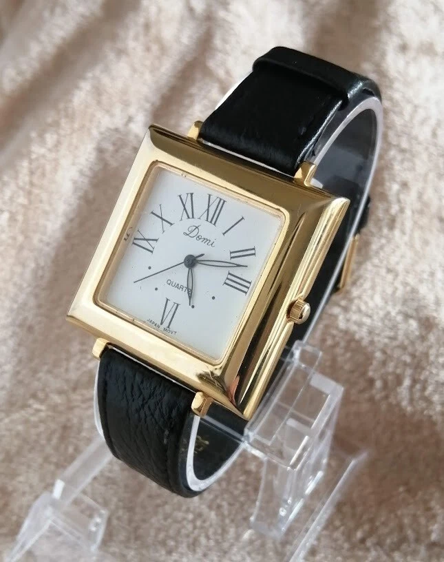 BIG MONTRE FEMME FANTAISIE DOMI VINTAGE WATCH 1985 Mode Cuir