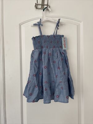 New 4T Cat & Jack Blue Jean Dress Red Stars Sleeveless Summer All Cotton Lined | eBay New 4T Cat & Jack Blue Jean Dress Red Stars Sleeveless Summer All Cotton Lined | eBay