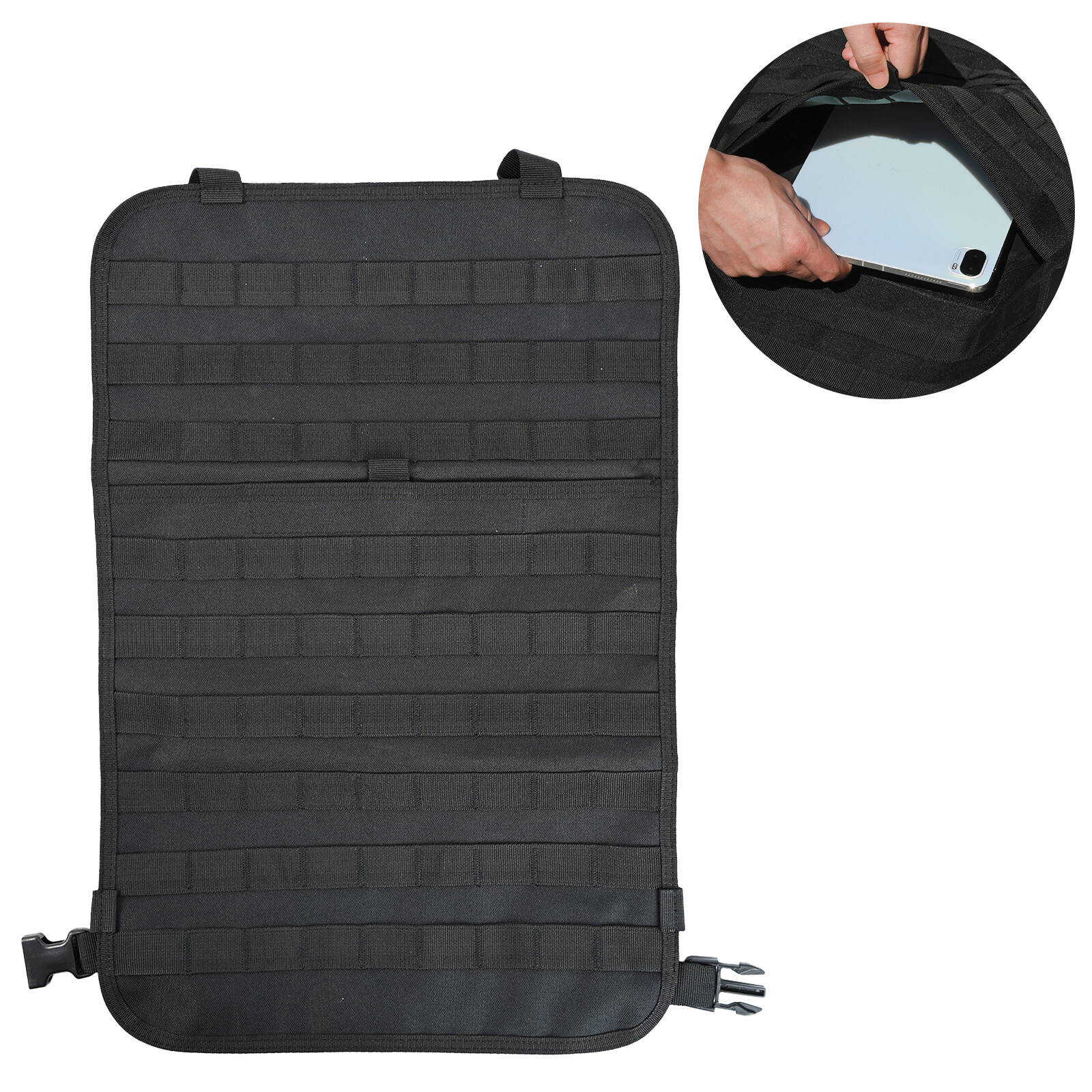 Vehicle Tactical MOLLE Panel Seat Back Protector Cover Car Organizer Storage Bag