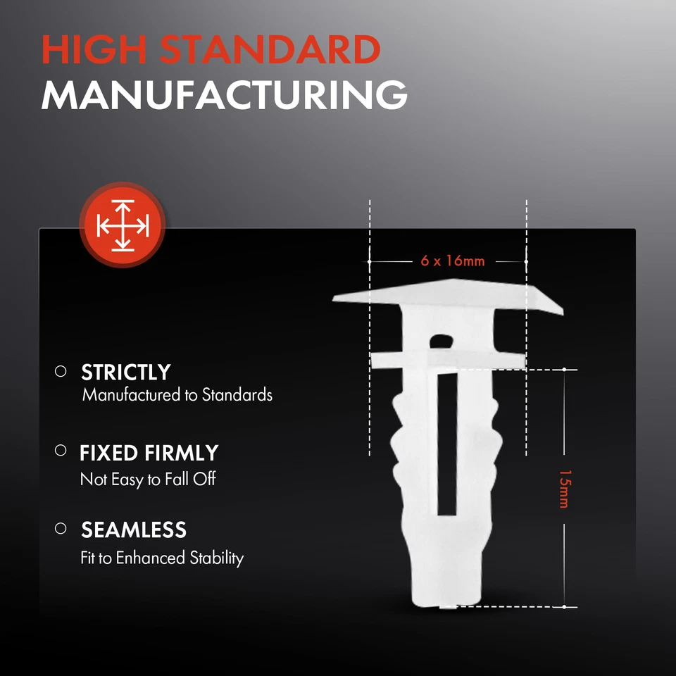 30 piezas clips de retención de sello de capó a capucha de nailon de 15 mm para Nissan Murano Pathfinder Foto 3 de 4