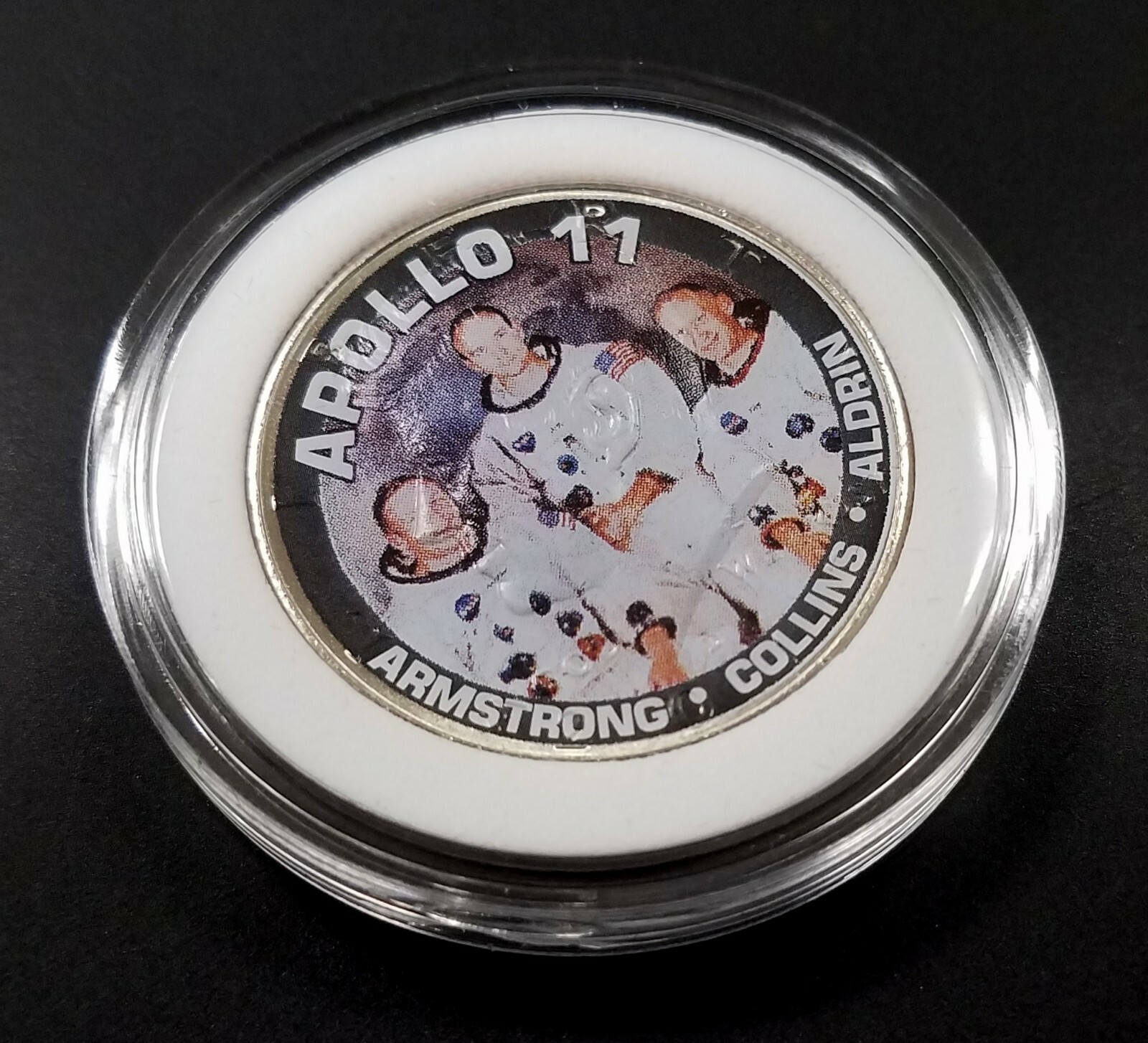 Apollo 11 tribute colorized Kennedy Half Dollar in capsule and case! | eBay