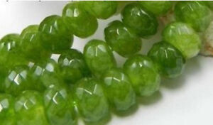Green Peridot Faceted Abacus Loose Beads 15''  5x8mm Natural 