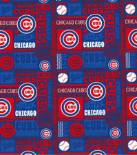 Chicago Cubs Print Fabric, 100 Cotton