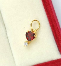 Natural Garnet Charms Pendant 18k Gold Handmade Pendant, Gold Garnet Pendant