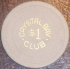 Old $1 CRYSTAL BAY CLUB Casino Poker Chip Vintage Antique Lake Tahoe NV 1960 — photo 2