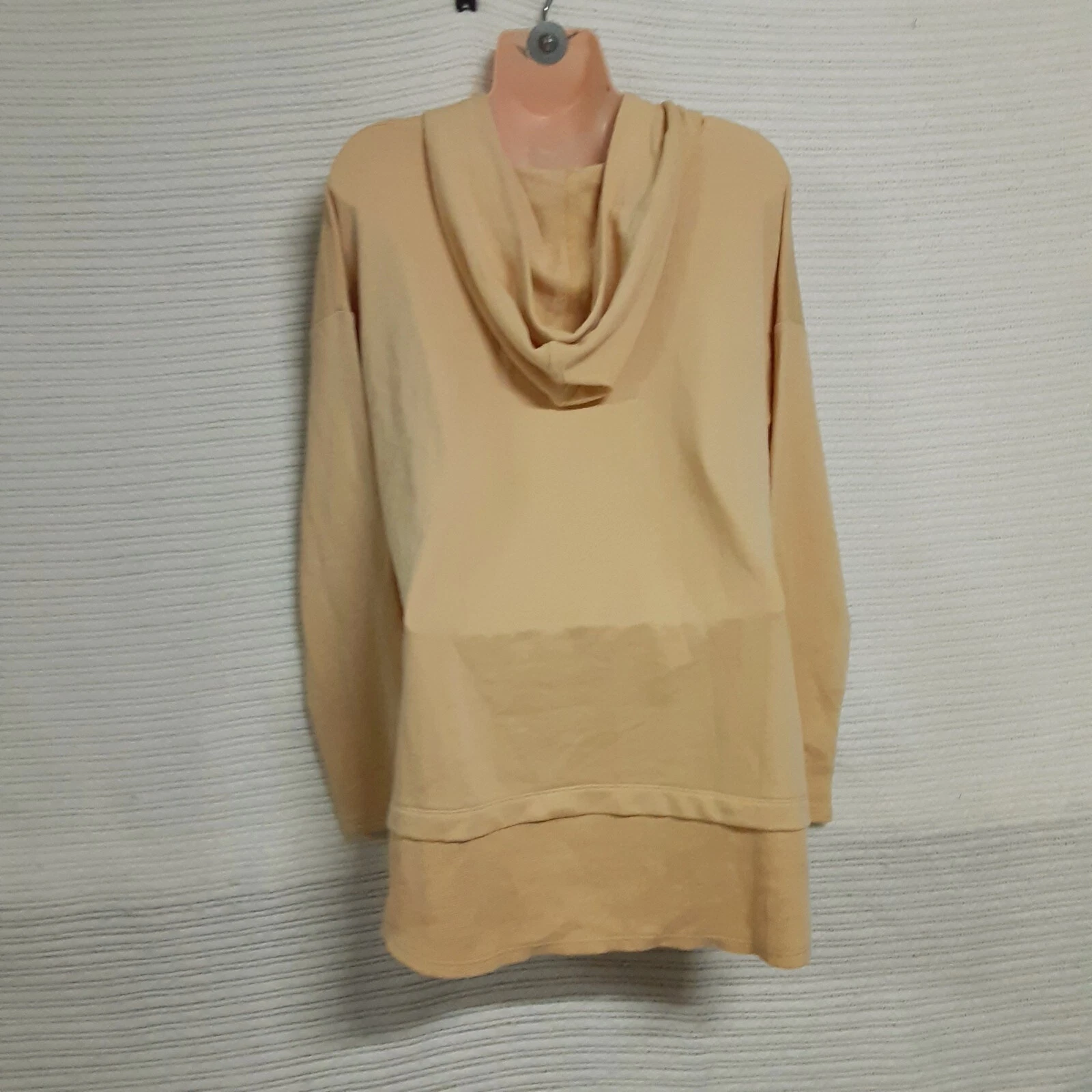 VETEMENTS Felpa con cappuccio J. Jill donna taglia L leggera senape cotone manica lunga