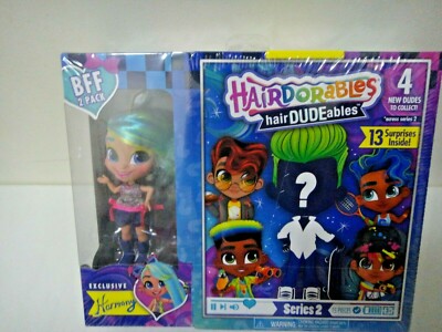 Hairdorables hairDUDEables BFF 2 Pack Series 2 Exclusive Harmony doll13 surprise