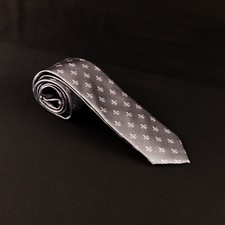 Grey  Pink Top 3.15" Wide Tie 8 cm Necktie Fleur-de-lis Italian Fashion