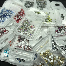 46 colors 2-5mm 400pcs Nail Art Rhinestones Crystal Gems 3D Tips DIY Decoration