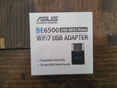 ASUS BE6500 USB-BE92 Nano WiFi7 USB Adapter*BRAND NEW*SEALED*