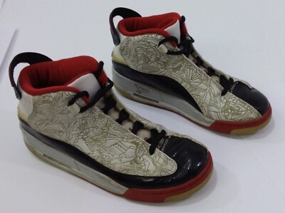 Nike Air Jordan Dub Zero Red White Black Sneakers Shoes Size Y4.5 311047-103 