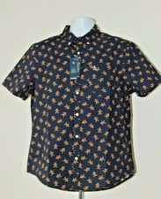 NWT MEN's PENGUIN ORIGINAL Dancing Man PRINT BUTTON DOWN SHIRT DRK SAPPHIRE