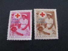 Yugoslavia Stamps Red Cross Postal Tax Trieste Scott # RA5 & RAJ5