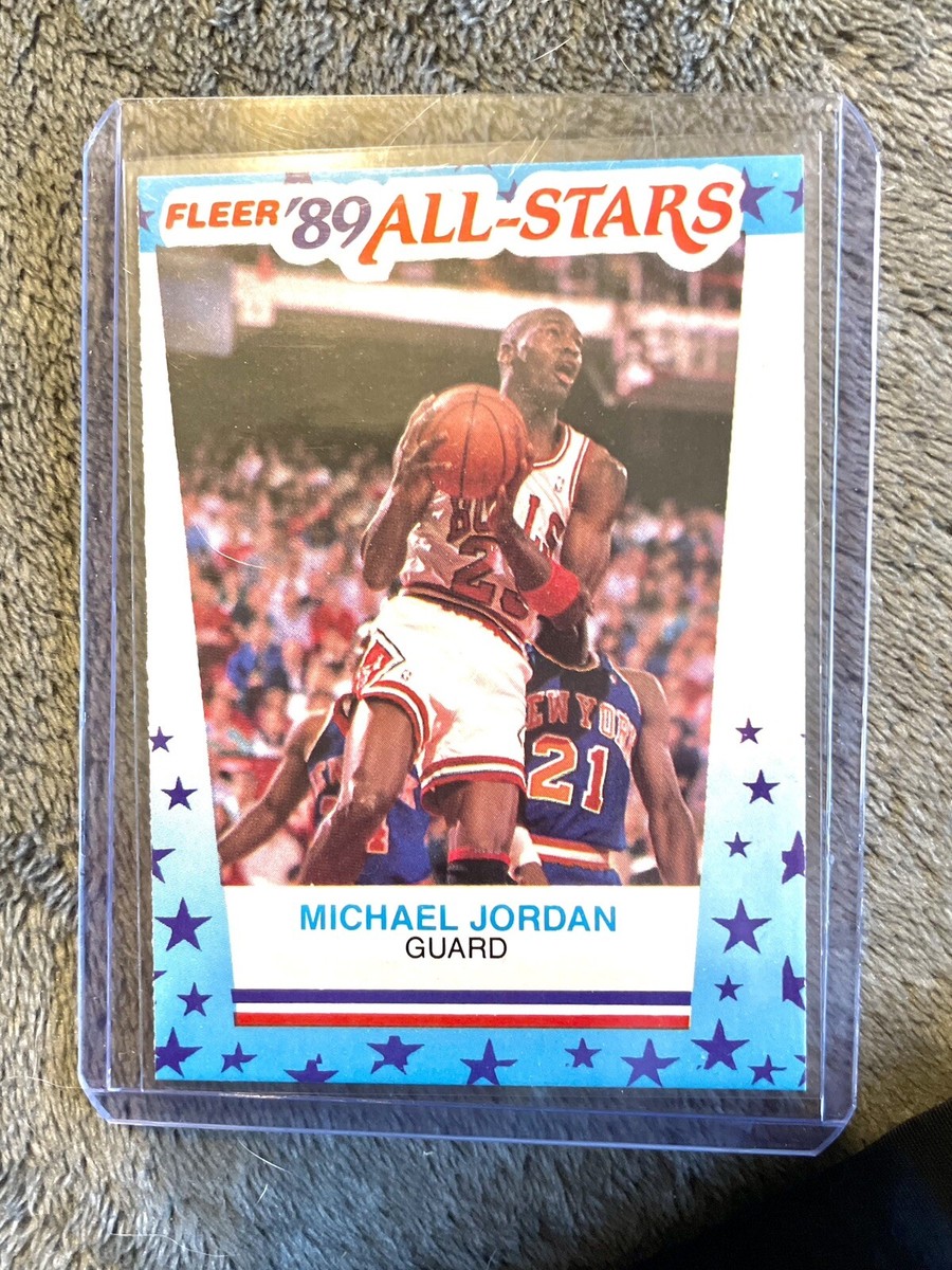 1989 Fleer Sticker MICHAEL JORDAN 89 All-Stars NBA Card RARE MINT