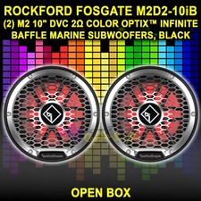  2 ROCKFORD FOSGATE M2D2-10IB 10" DUAL 2-OHM MARINE SUBWOOFER RGB LED, BLACK OB