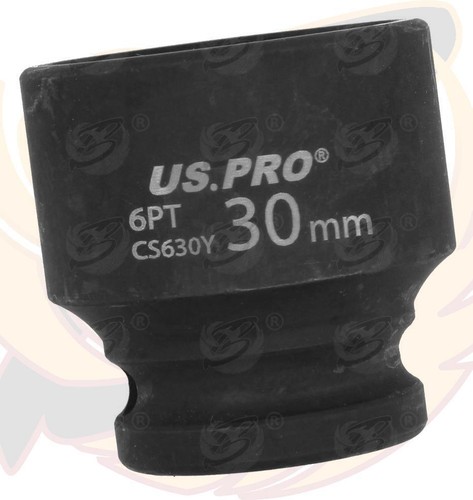 US PRO 30mm Shallow Impact Socket 1/2" Drive 30mm 6 Point Single Hex Impact CR-V - Picture 2 of 5