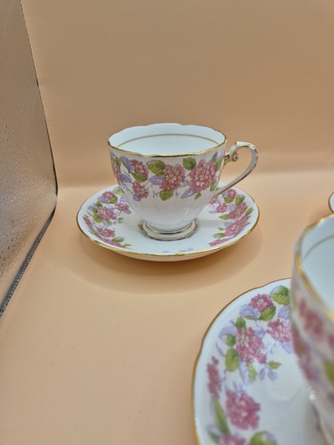 Royal Grafton 3x Tea Cup & Saucer Set - Pink Flower - Made in England - VGC - Bild 4 von 13
