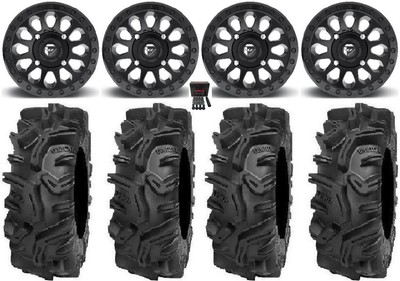 Fuel Vector MB 14'' Wheels 30'' Mudda Inlaw Tires Can-Am Defender
