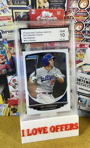 2013 BOWMAN CHROME JOC PEDERSON ROOKIE #TP13 RARE PGA 10 GEM MINT C STORE READ