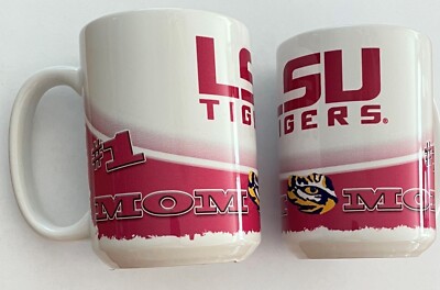 NCAA LSU Tigers Set of 2 Jumbo 15 oz Coffee Tea Mugs Cups Mom