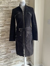 John By John Richmond Size 8 Vintage 90s Black Zip Up Long Ladies Corduroy