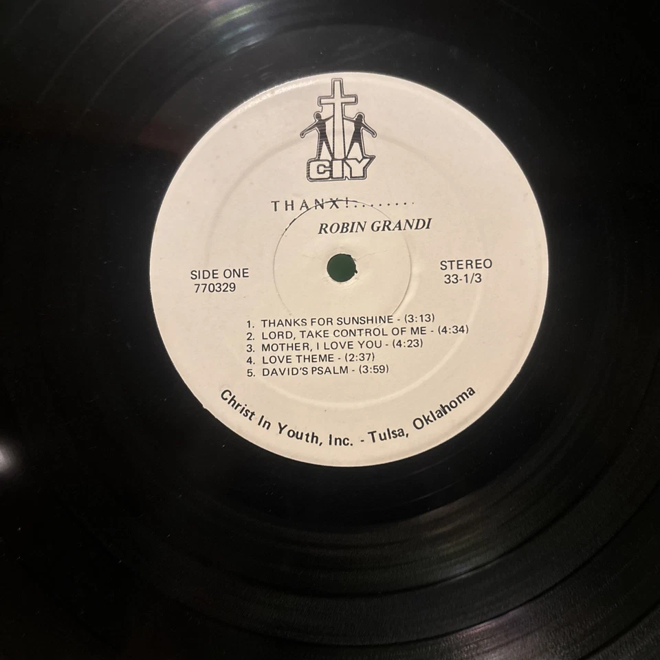 Robin Grandi –Thanx LP 1977 Christ in Youth Inc 770329 Vinyl Funk/Soul/Gospel VG Foto 3 de 4