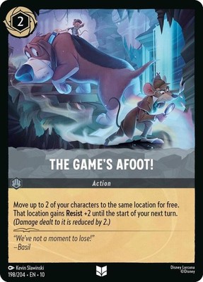 Disney Lorcana Whispers in the Well Uncommon COLD FOIL - 198 The Game's Afoot!