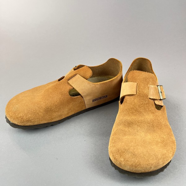 Birkenstock London Suede Leather Closed Heel Clogs Tan EU 40 M7 L9 Casual AU 9