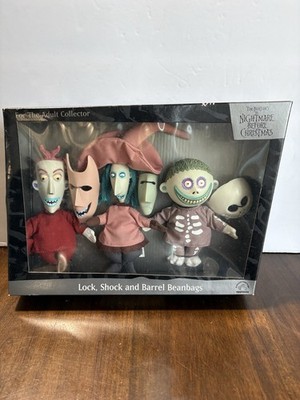 Vintage Nightmare Before Christmas Lock Shock Barrel Beanbag Set Applause