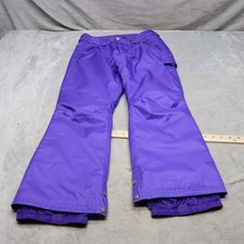 Burton Snow Pant Girls Large 14/16 Purple Herringbone Waterproof Insulated 29x29