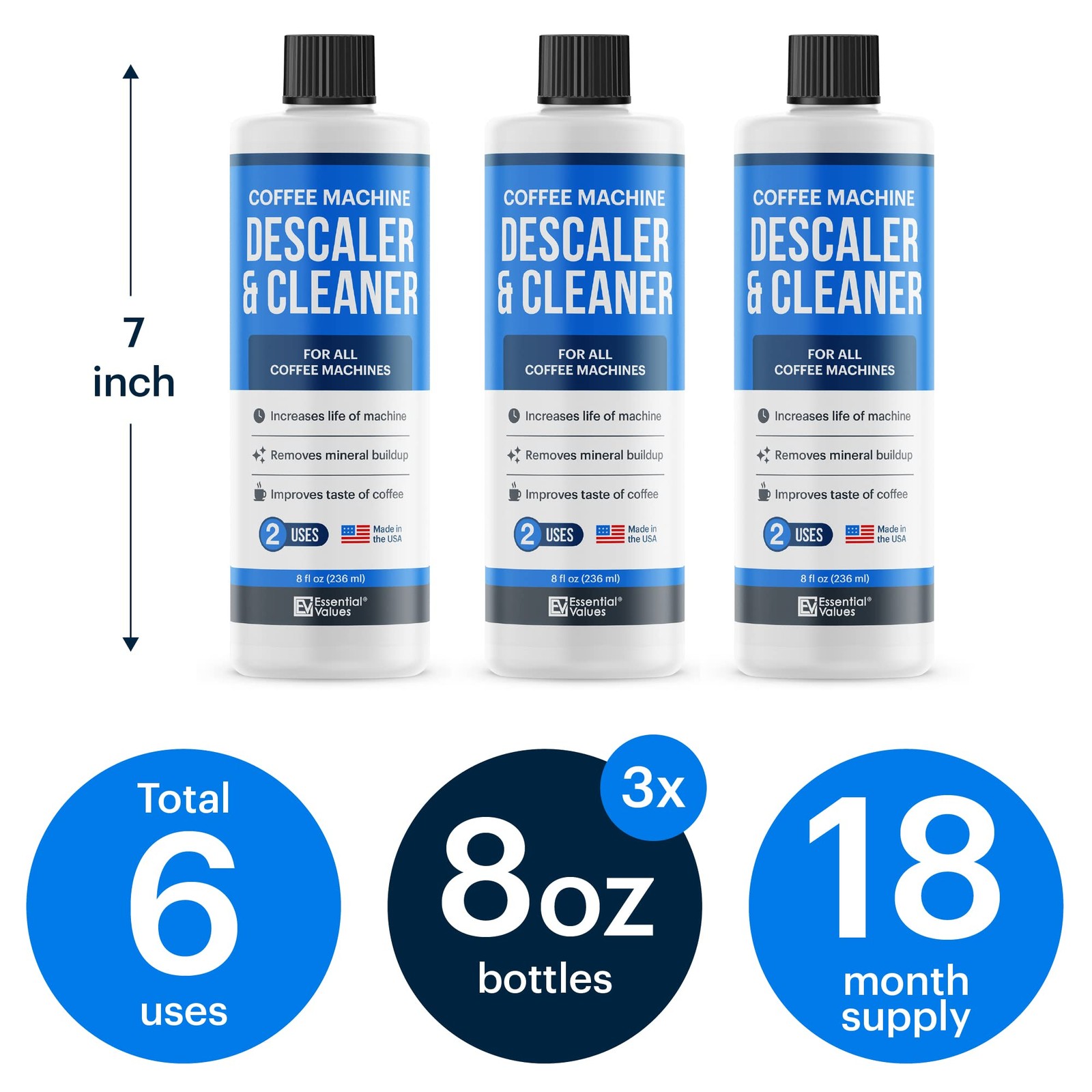 Descaling Solution (6 Uses) Coffee Machine Descaler Cleaner | Compatible with