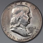 1952-S 50C Franklin Half Dollar Uncirculated BU #28S