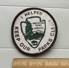 Vintage National Park Service I Helped Keep Our Parks Clean Round Printed Patch