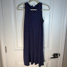 Old Navy Navy White Polka Dot Sleeveless Swing Maxi Dress Women’s Small