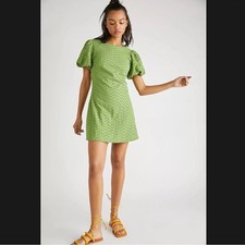 Free People Apricot Rose Mini Dress in Green