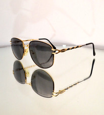 VERY RARE Giorgio Beverly Hills Gold/Black Metal Sunglasses/Eyeglasses G806